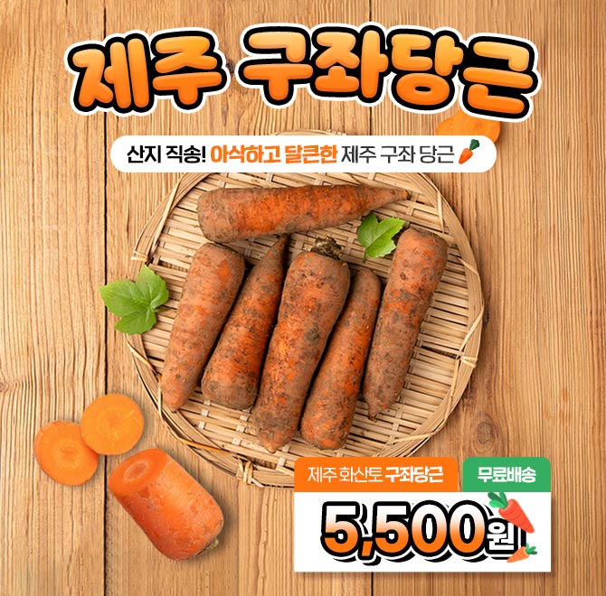 단 1시간 동안 진행되는 캐시딜 타임특가에서 제주 햇 구자당근이 역대급 할인으로 OOOO원+무료배송에 진행됩니다....