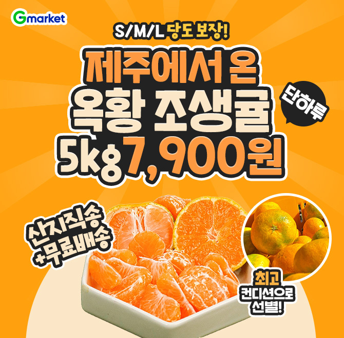 오늘만! 제주에서 온 옥황 극조생귤 5kg 특가 오픈!집에서 만나는 제주의 OO함 제주 극조생귤!S/M/L 당도보장!산지...